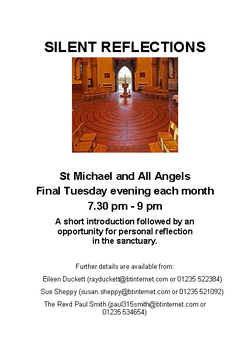 Silent reflections, last Tuesday of each month except December, 7.30 pm